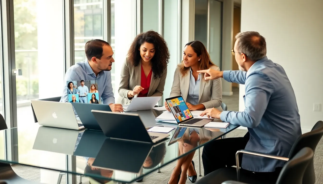 diverse professionals collaborating on budget-friendly event planning.