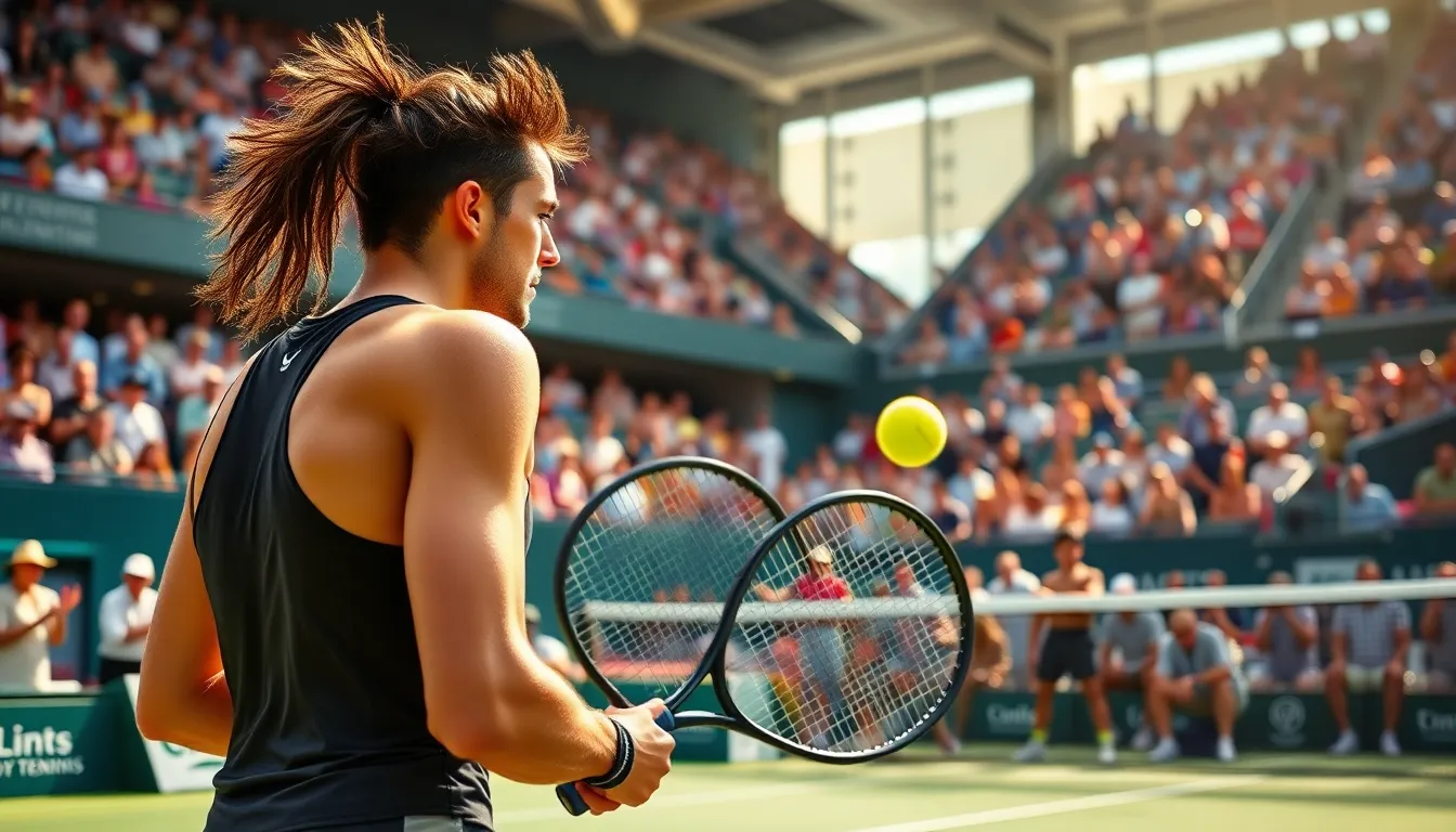 Players in action during a thrilling tennis match at the XYZ Open.